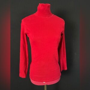 Red Long Sleeve Turtleneck Top
